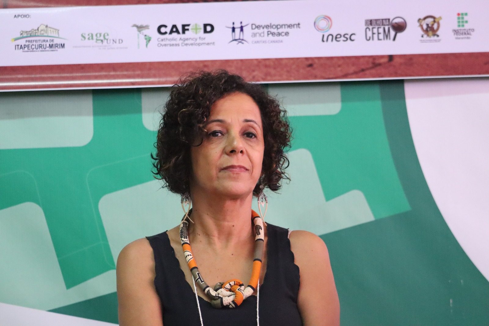 Valdênia Paulino Lanfranchi em seminário sobre impactos da mineração nas comunidades do Corredor Carajás, no Maranhão e Pará. Foto: José Carlos Almeida.